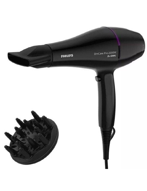 Secador Philips Drycare Pro BHD274/ 2200W/ Negro y Violeta