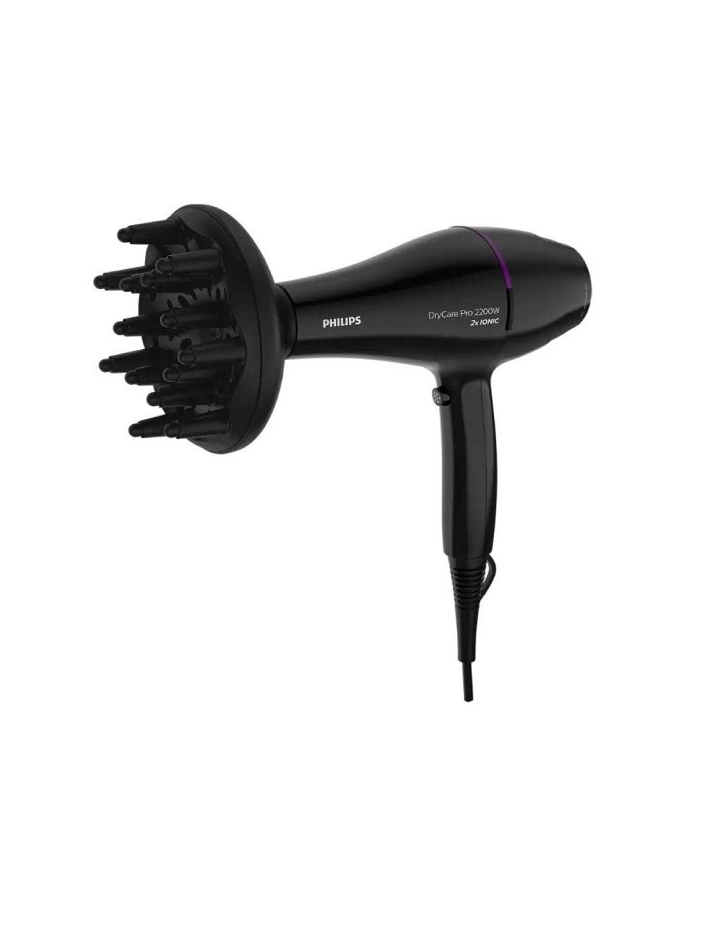 Secador Philips Drycare Pro BHD274/ 2200W/ Negro y Violeta