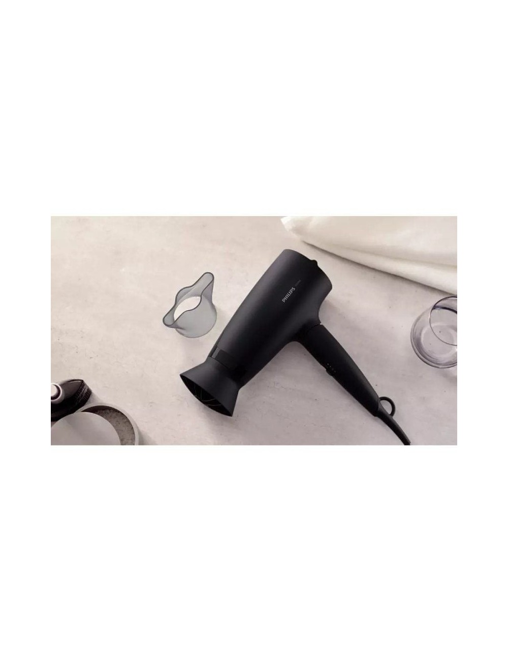 Secador Philips 3000 series BHD308/10/ 1600W/ Negro/ 2 Accesorios