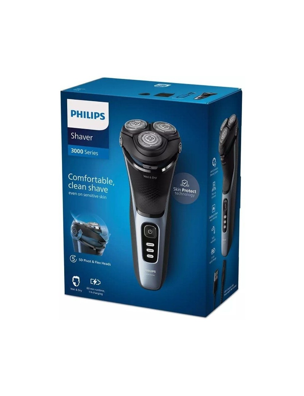Afeitadora Philips Shaver Series 3000 S3243/12/ con Batería / 2 Accesorios