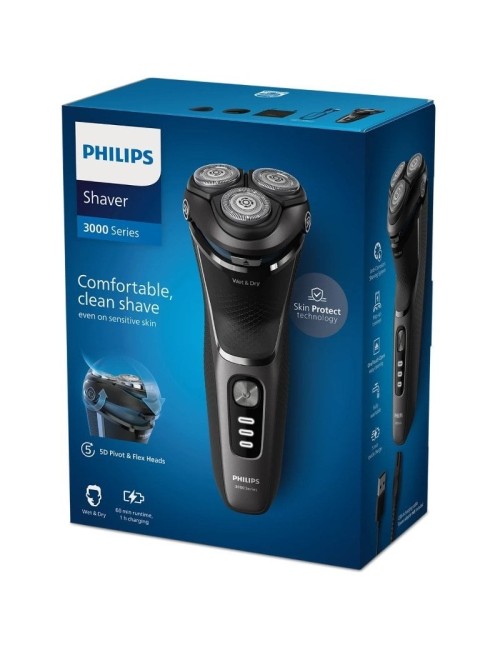 Afeitadora Philips Shaver Series 3000 S3343/13/ con Batería/ 4 Accesorios
