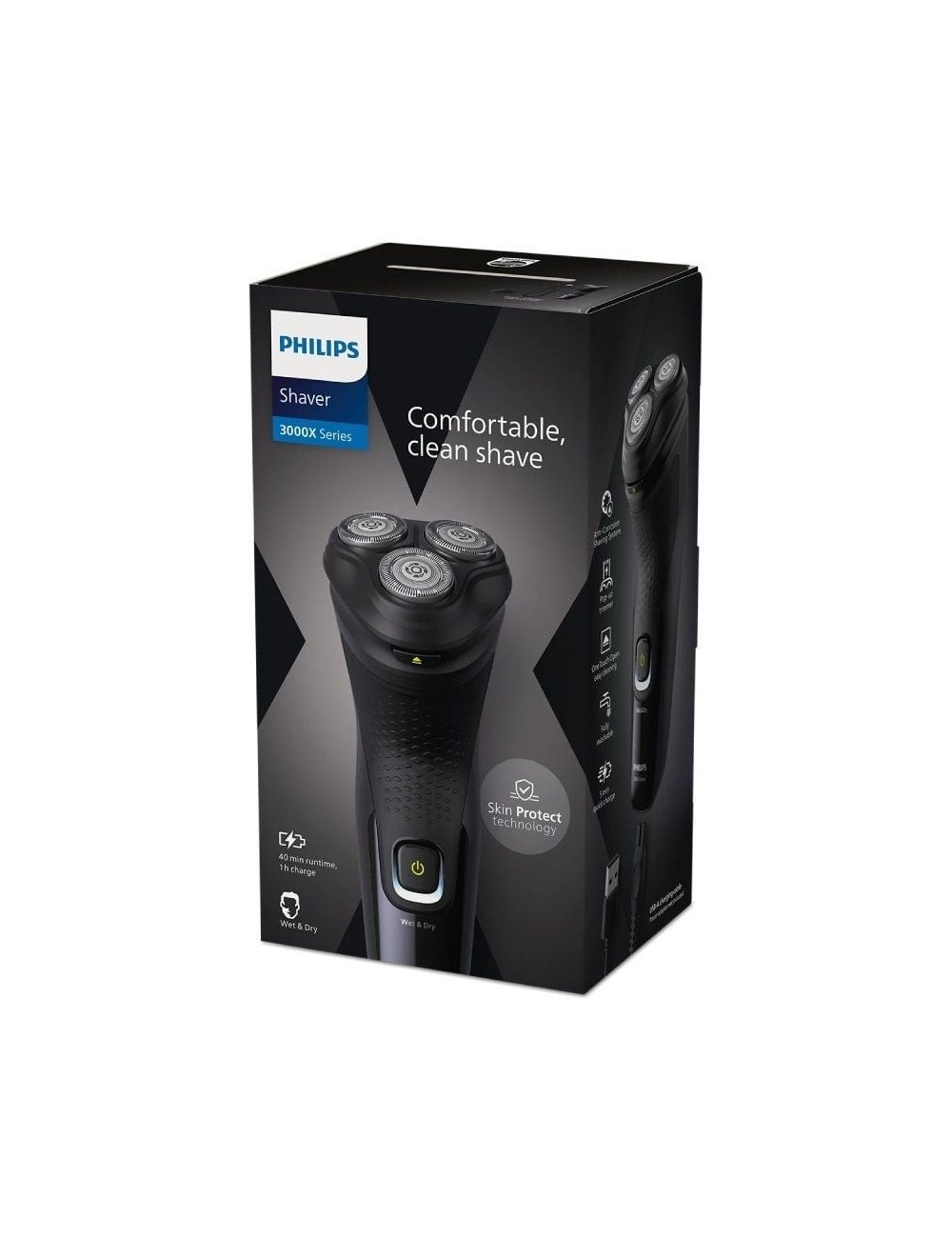 Afeitadora Philips Shaver Series 3000X X3021/00/ con Batería/ 1 Accesorio