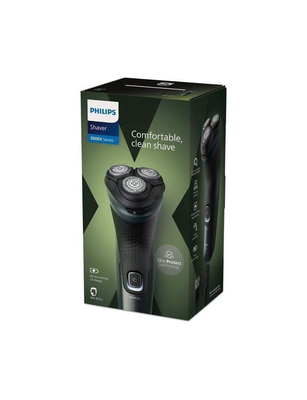 Afeitadora Philips Shaver Series 3000X X3052/ con Batería/ 2 Accesorios