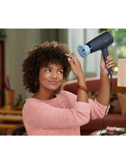 Secador Philips 3000 series BHD360/ 2100W/ Iónico/ Azul/ 3 Accesorios