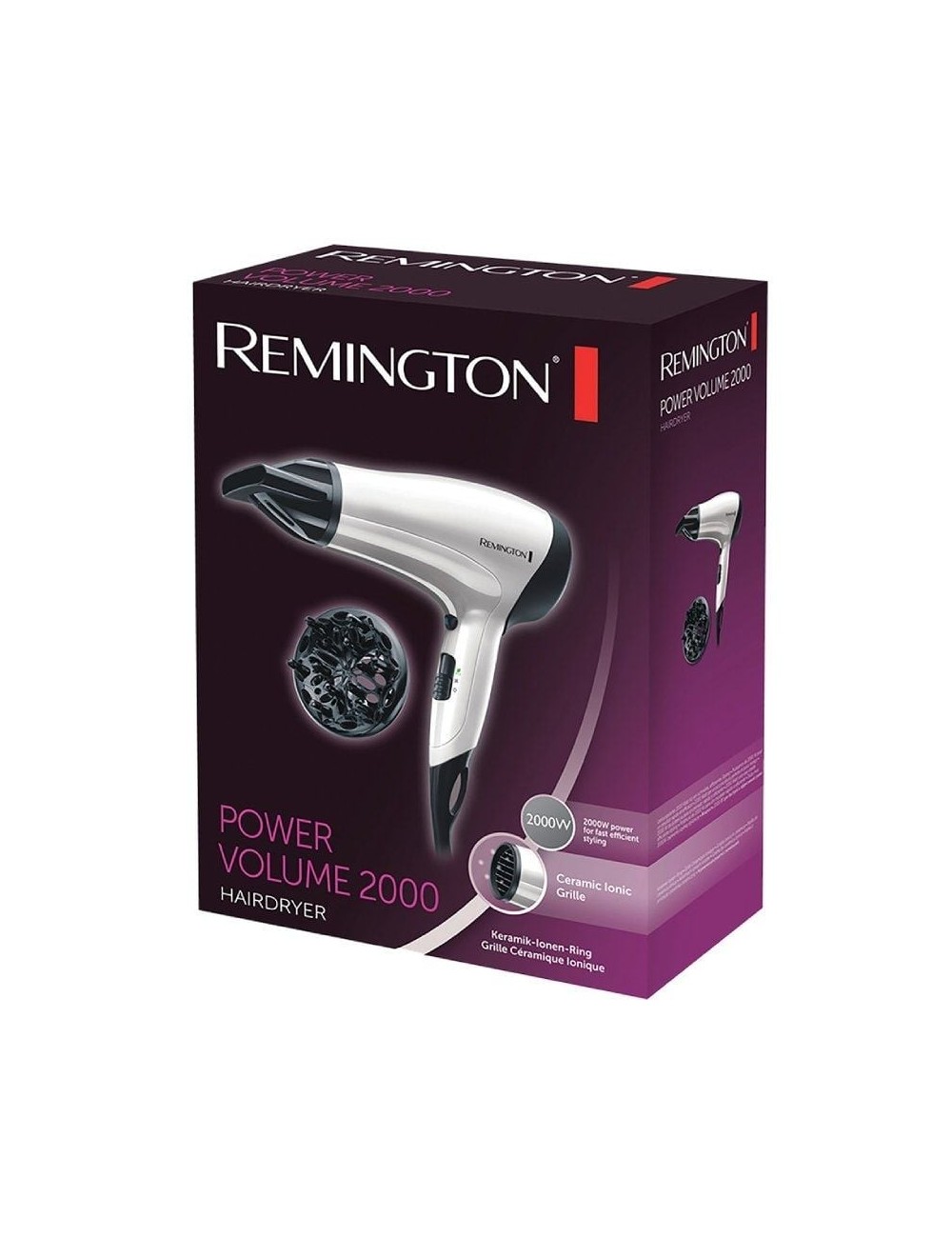 Secador Remington Power Volume 2000/ 2000W/ Iónico/ Blanco