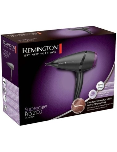 Secador Remington SuperCare Pro 2100 AC7100/ 2100W/ Iónico/ Negro y Lila