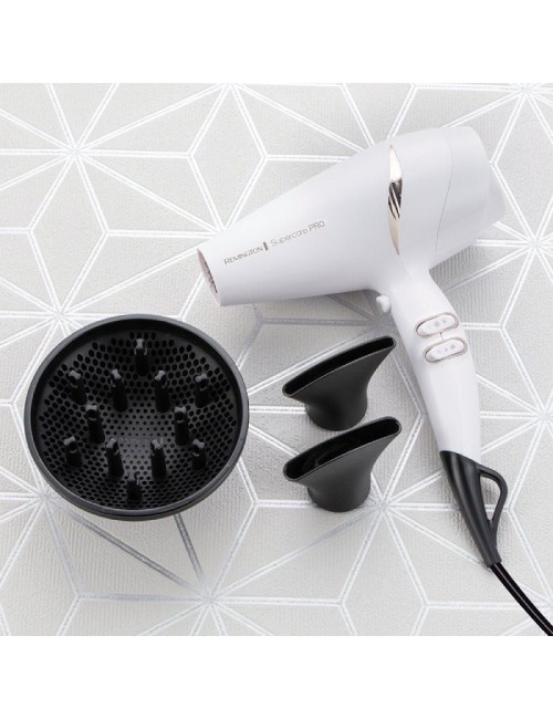 Secador Remington SuperCare Pro 2200 AC7200W/ 2200W/ Iónico/ Blanco