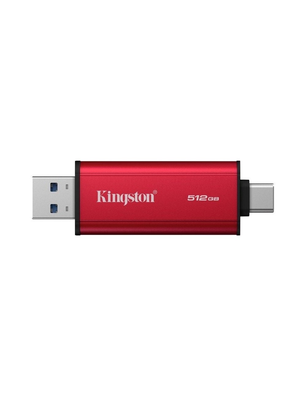 Disco Externo SSD Kingston Dual Portable SSD 512GB/ USB Tipo-C y USB 3.2/ Rojo