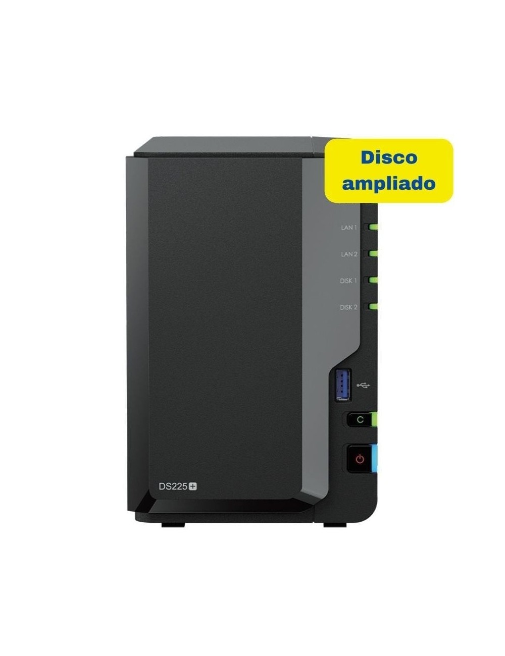 NAS Synology Diskstation DS225+/ 2 Bahías 3.5'- 2.5'/ 2GB DDR4/ 8TB/ Formato Torre