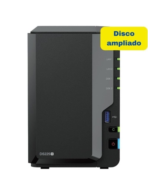 NAS Synology Diskstation DS225+/ 2 Bahías 3.5'- 2.5'/ 2GB DDR4/ 8TB/ Formato Torre
