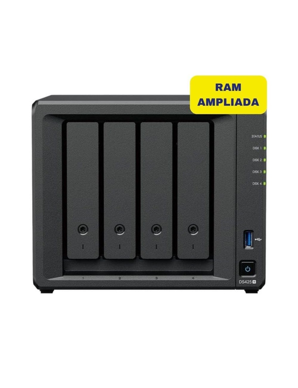 NAS Synology Diskstation DS425+/ 4 Bahías 3.5'- 2.5'/ 6GB DDR4/ Formato Torre