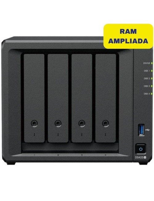 NAS Synology Diskstation DS425+/ 4 Bahías 3.5'- 2.5'/ 6GB DDR4/ Formato Torre