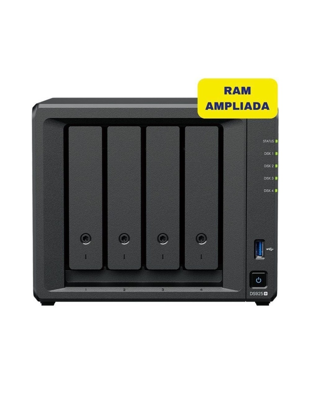 NAS Synology Diskstation DS925+/ 4 Bahías 3.5'- 2.5'/ 8GB DDR4/ Formato Torre