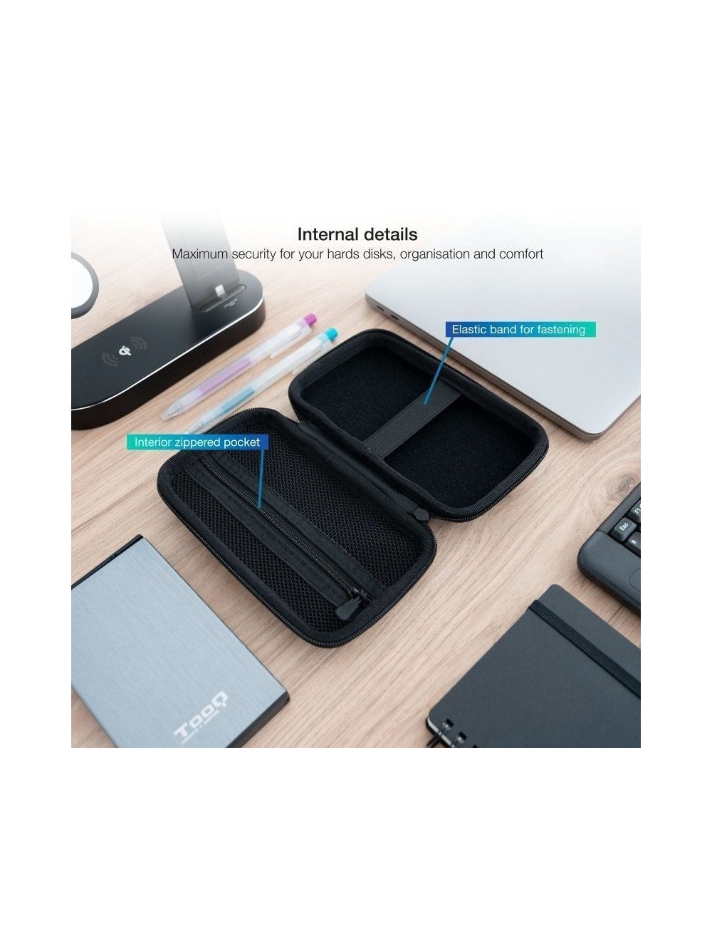 Funda para Disco Externo de 2.5' TooQ TQBC-E2503B/ Negro