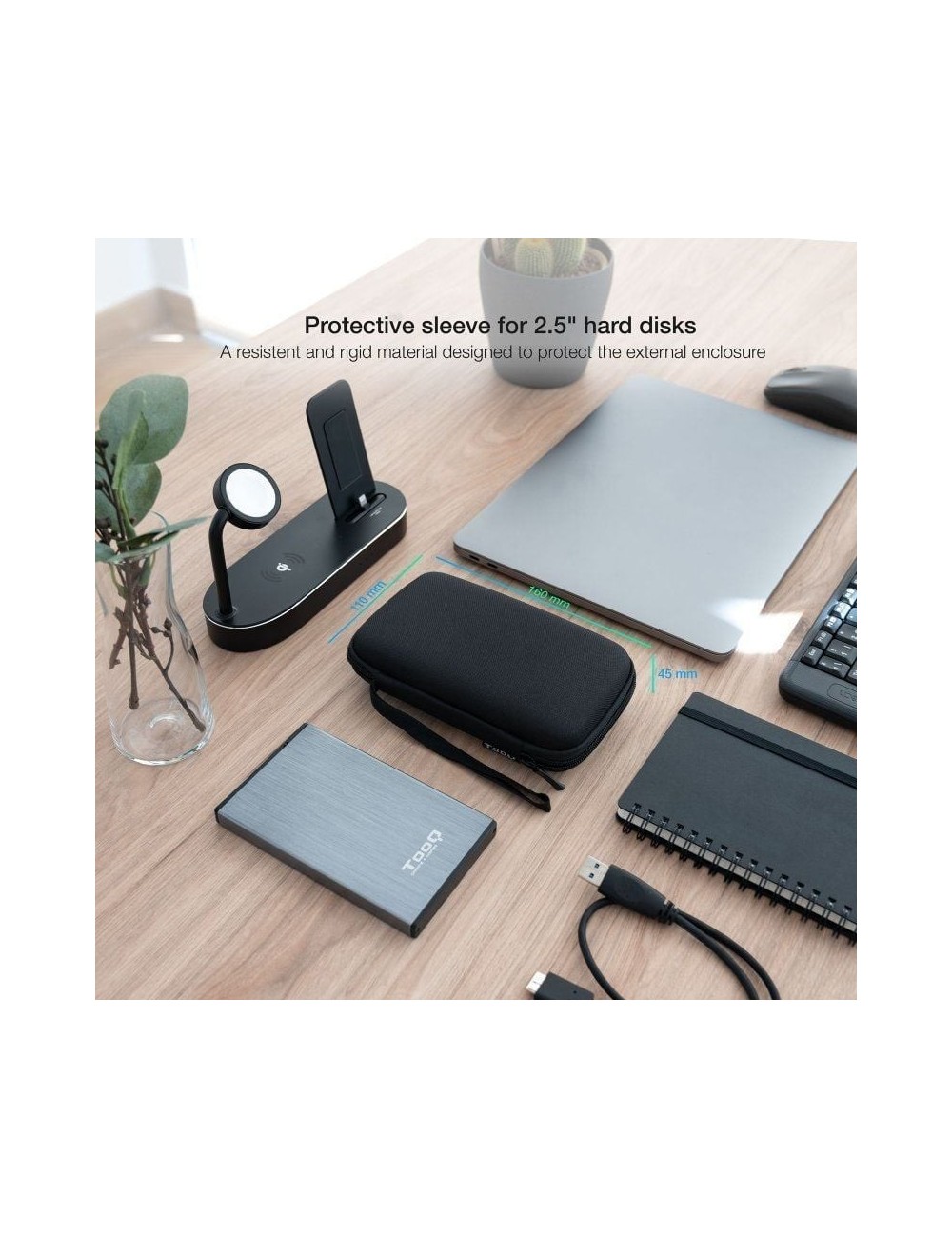 Funda para Disco Externo de 2.5' TooQ TQBC-E2503B/ Negro