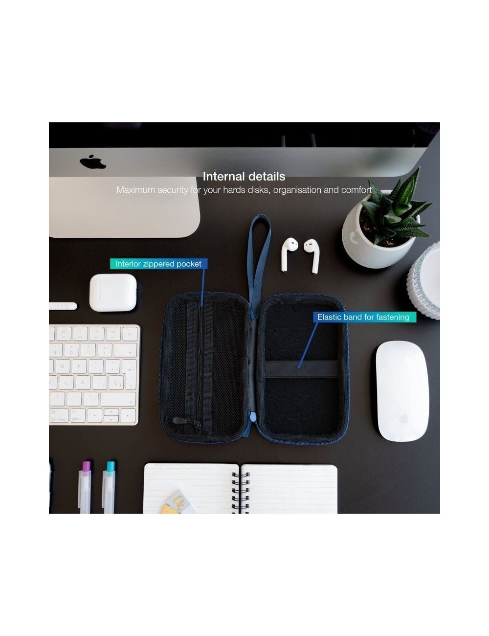 Funda para Disco Externo de 2.5' TooQ TQBC-E2503PB/ Azul Pacífico