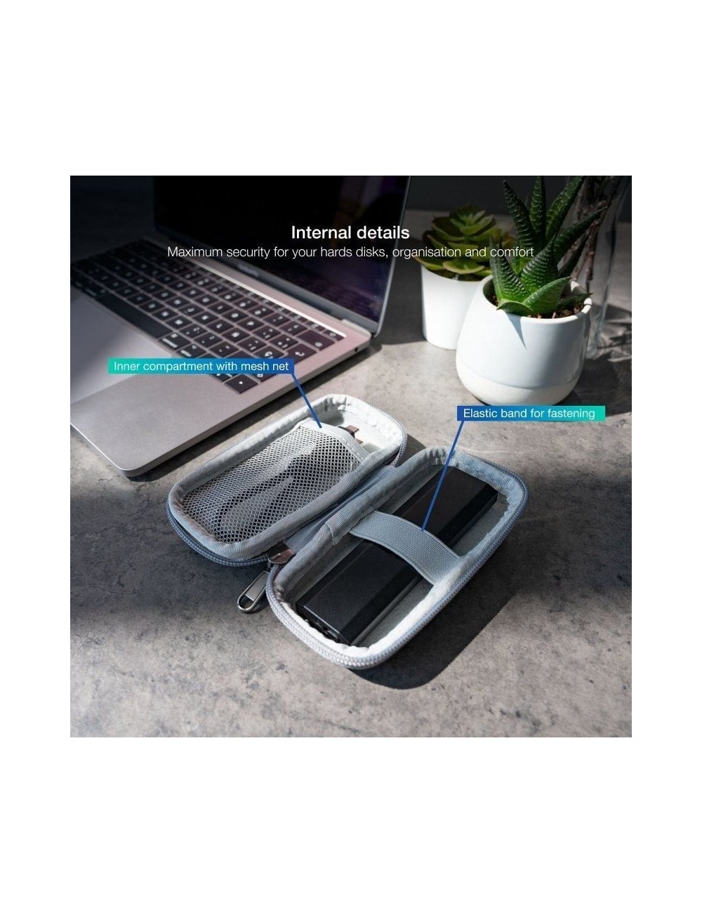 Funda para Disco Externo M2 TooQ TQBC-M201G/ Gris