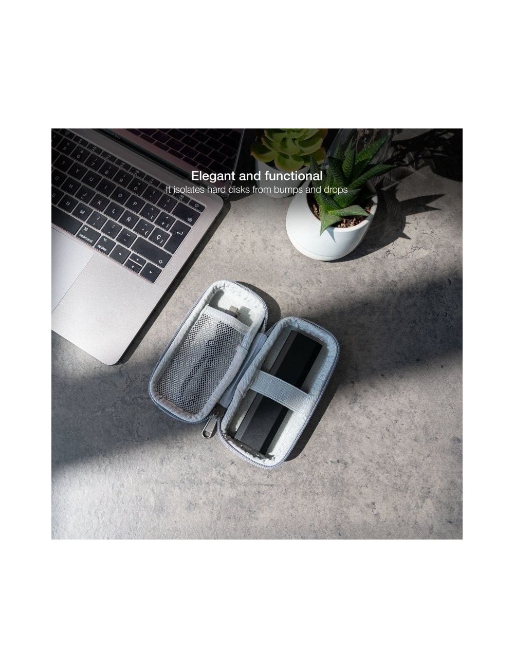 Funda para Disco Externo M2 TooQ TQBC-M201G/ Gris