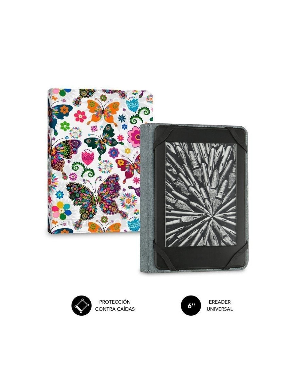 Funda para libro electrónico Subblim 1EC010 Clever Ebook Case 6' Mariposas