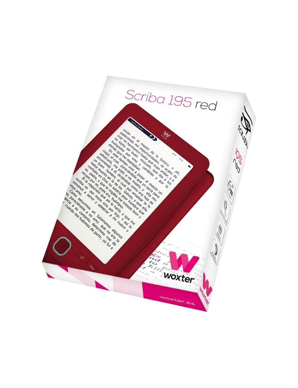 Libro Electrónico Ebook Woxter Scriba 195/ 6'/ Tinta Electrónica/ Rojo