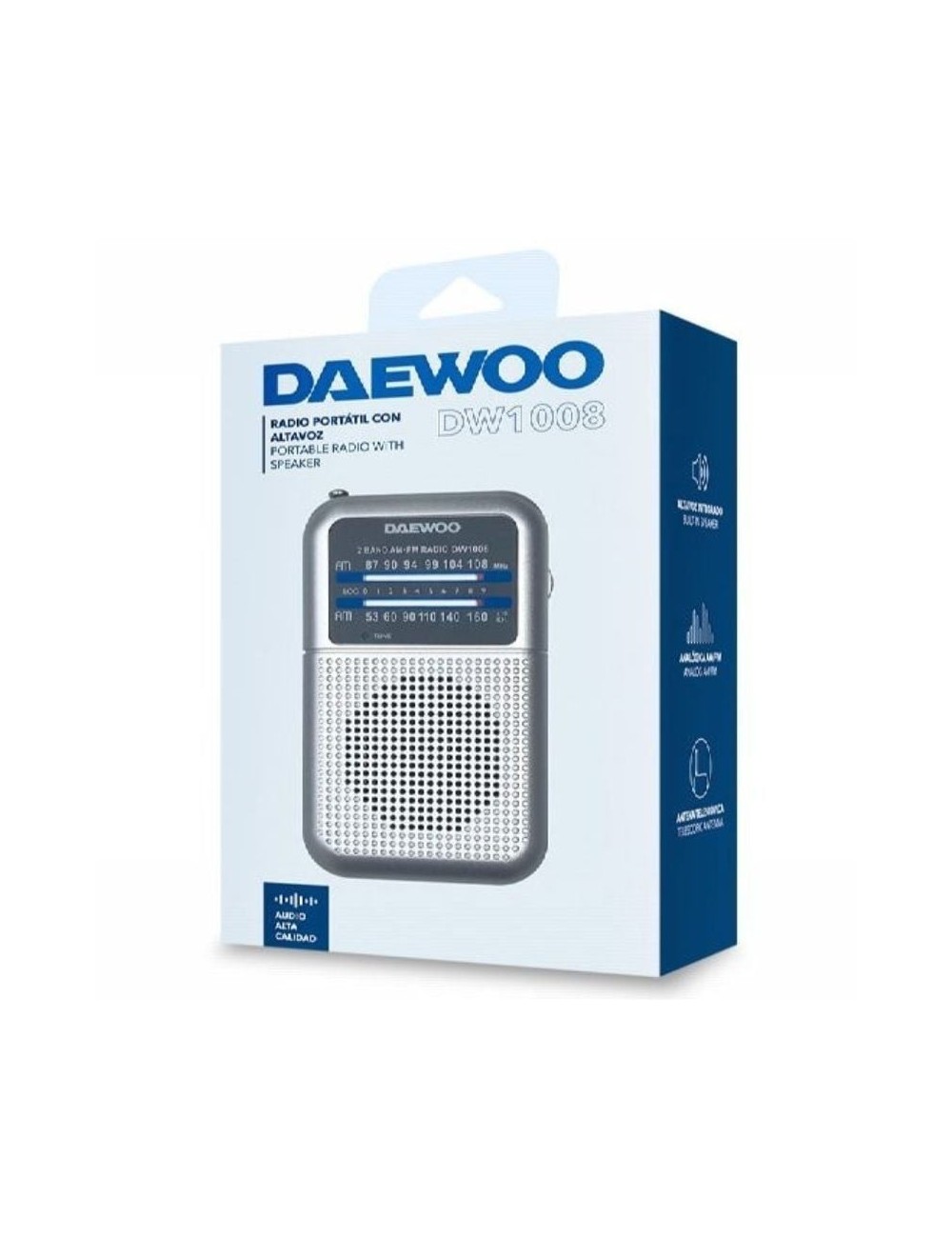 Radio Portátil Daewoo DW1008/ Plata