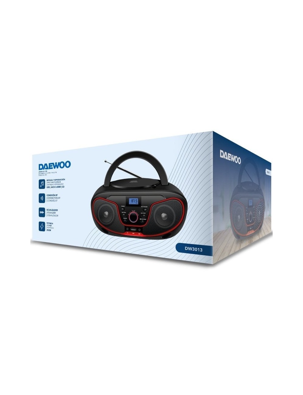 Radio CD Daewoo DW3013/ 4W/ Rojo