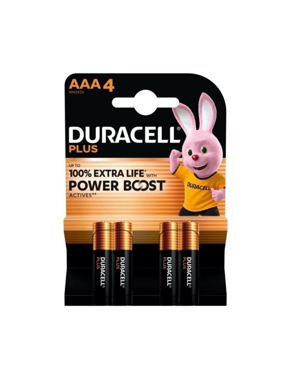 Pack de 4 Pilas AAA Duracell Plus Power Boost DPBLR3B4/ 1.5V/ Alcalinas