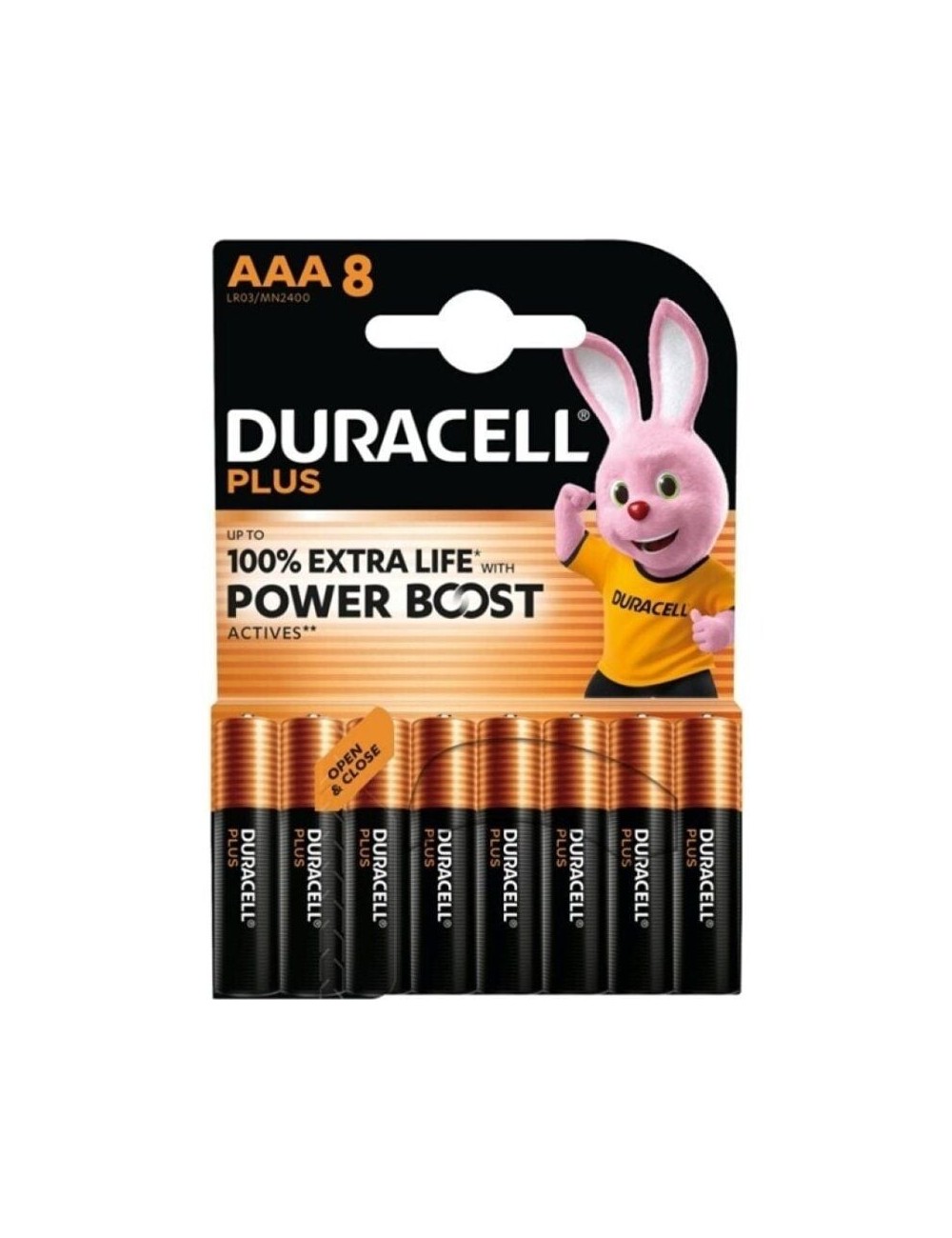 Pack de 8 Pilas AAA Duracell Plus Power Boost DPBLR3B8/ 1.5V/ Alcalinas