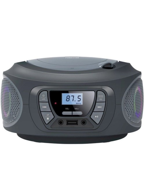 Radio CD Fonestar BOOM-ONE-G/ 13W/ con Cable/ a Pilas/ Gris