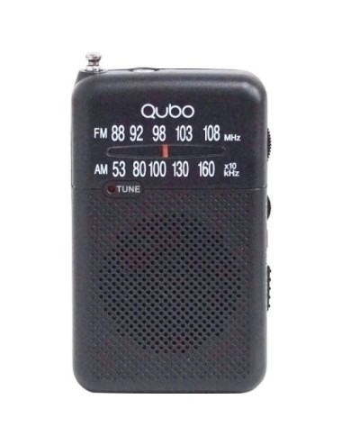 Radio Portátil Qubo R-S1/ con Cable/ a Pilas/ Negra