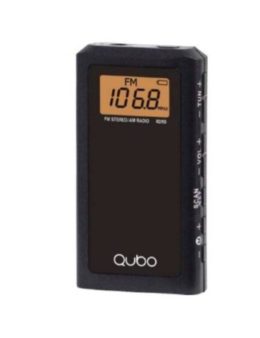 Radio Portátil Qubo RD-10/ con Cable/ a Pilas/ Negra