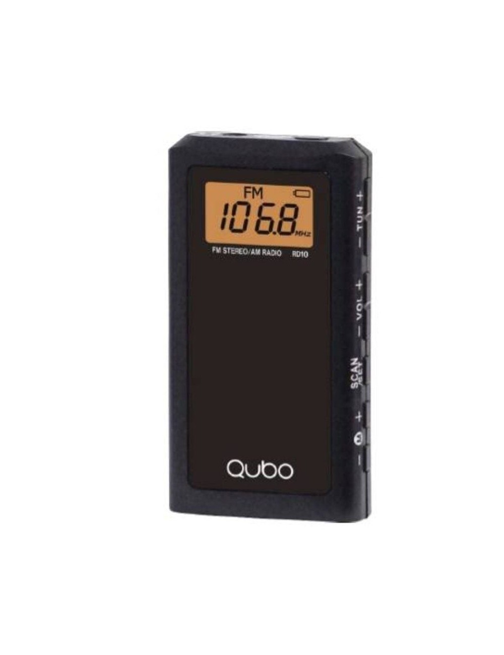 Radio Portátil Qubo RD-10/ con Cable/ a Pilas/ Negra