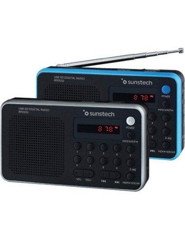 Radio Portátil Sunstech RPD32SL/ con Batería/ Negra y Plateada