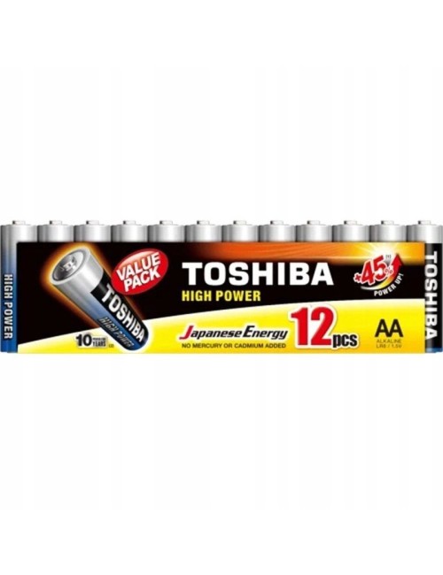 Pack de 12 Pilas AA Toshiba High Power LR6/ 1.5V/ Alcalinas