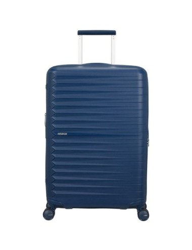 Maleta Mediana American Tourister FastForward Spinner Expansible 68cm/ 68x46x30cm/ 4 Ruedas/ Azul Marino