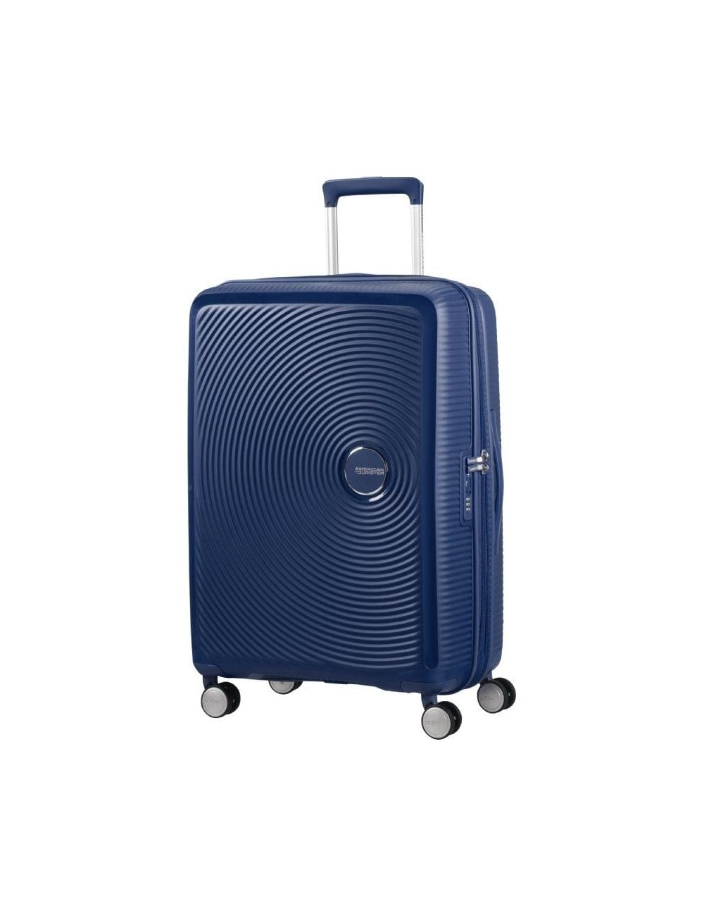 Maleta Mediana American Tourister SoundBox Spinner 67cm/ 67x46.5x29cm/ 4 Ruedas/ Azul Marino