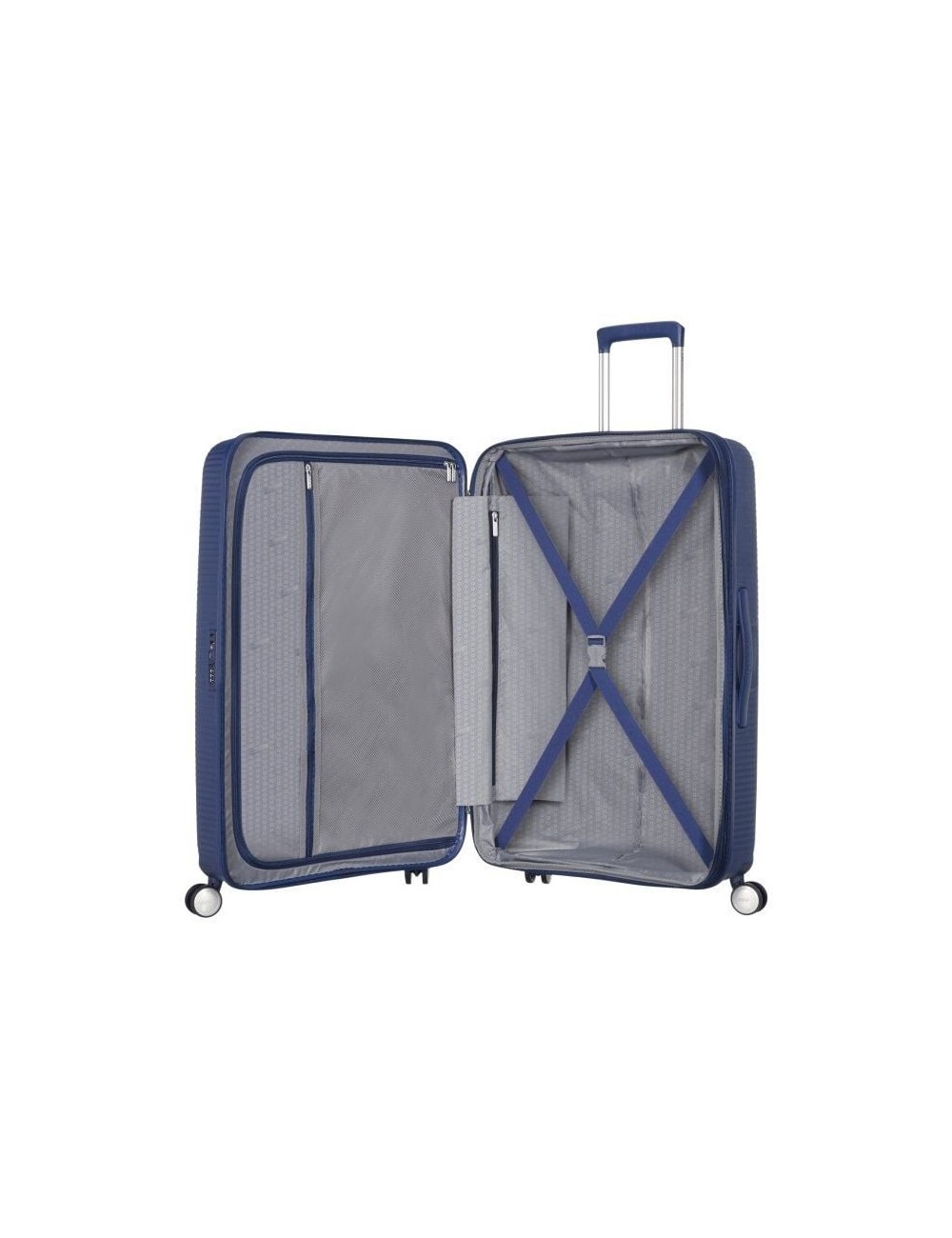 Maleta Mediana American Tourister SoundBox Spinner 67cm/ 67x46.5x29cm/ 4 Ruedas/ Azul Marino
