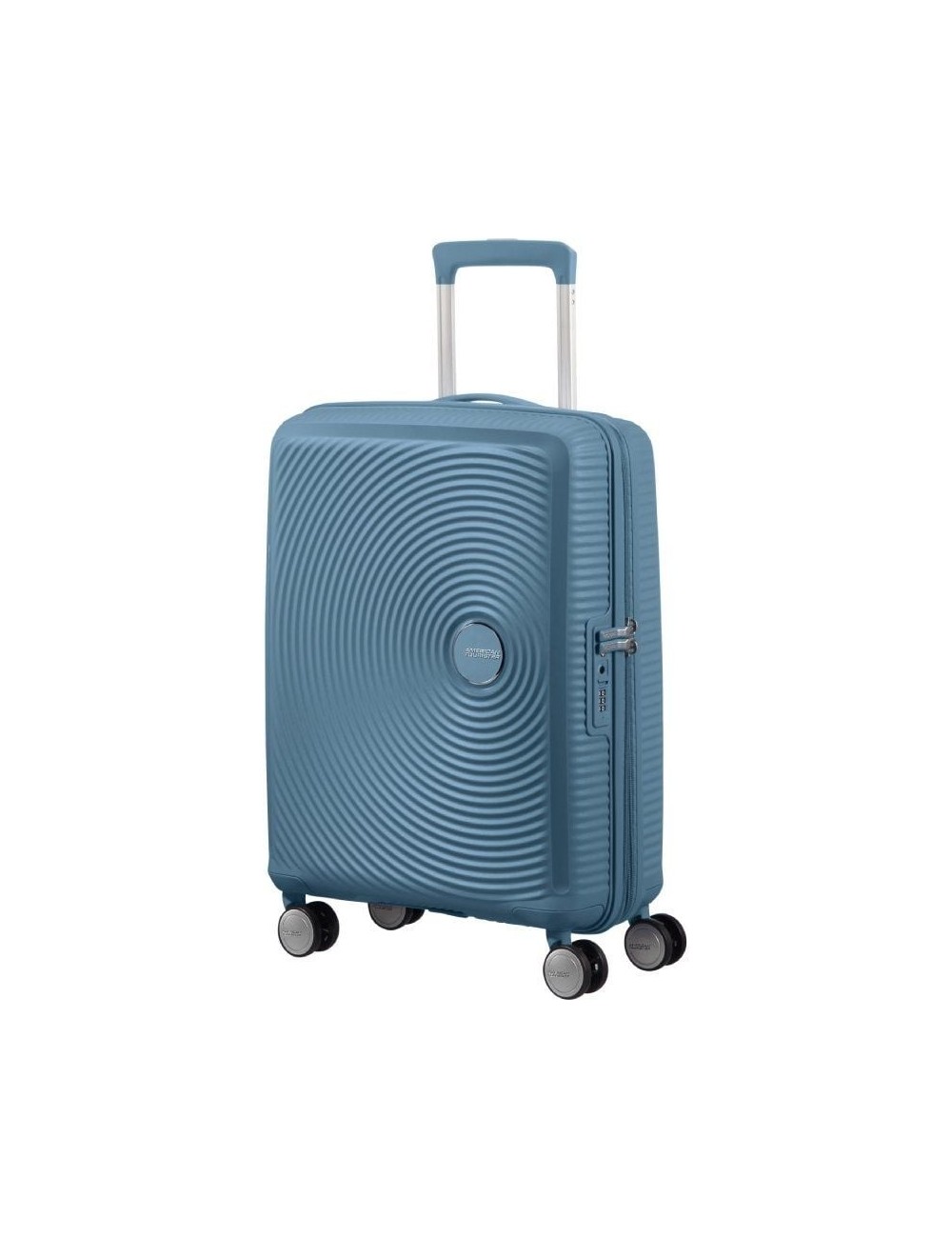 Maleta de Cabina American Tourister SoundBox Spinner 55cm/ 55x40x20cm/ 4 Ruedas/ Azul Piedra