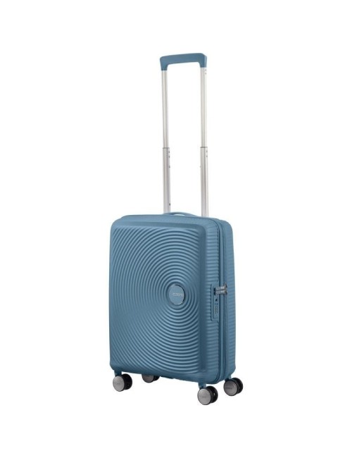 Maleta de Cabina American Tourister SoundBox Spinner 55cm/ 55x40x20cm/ 4 Ruedas/ Azul Piedra