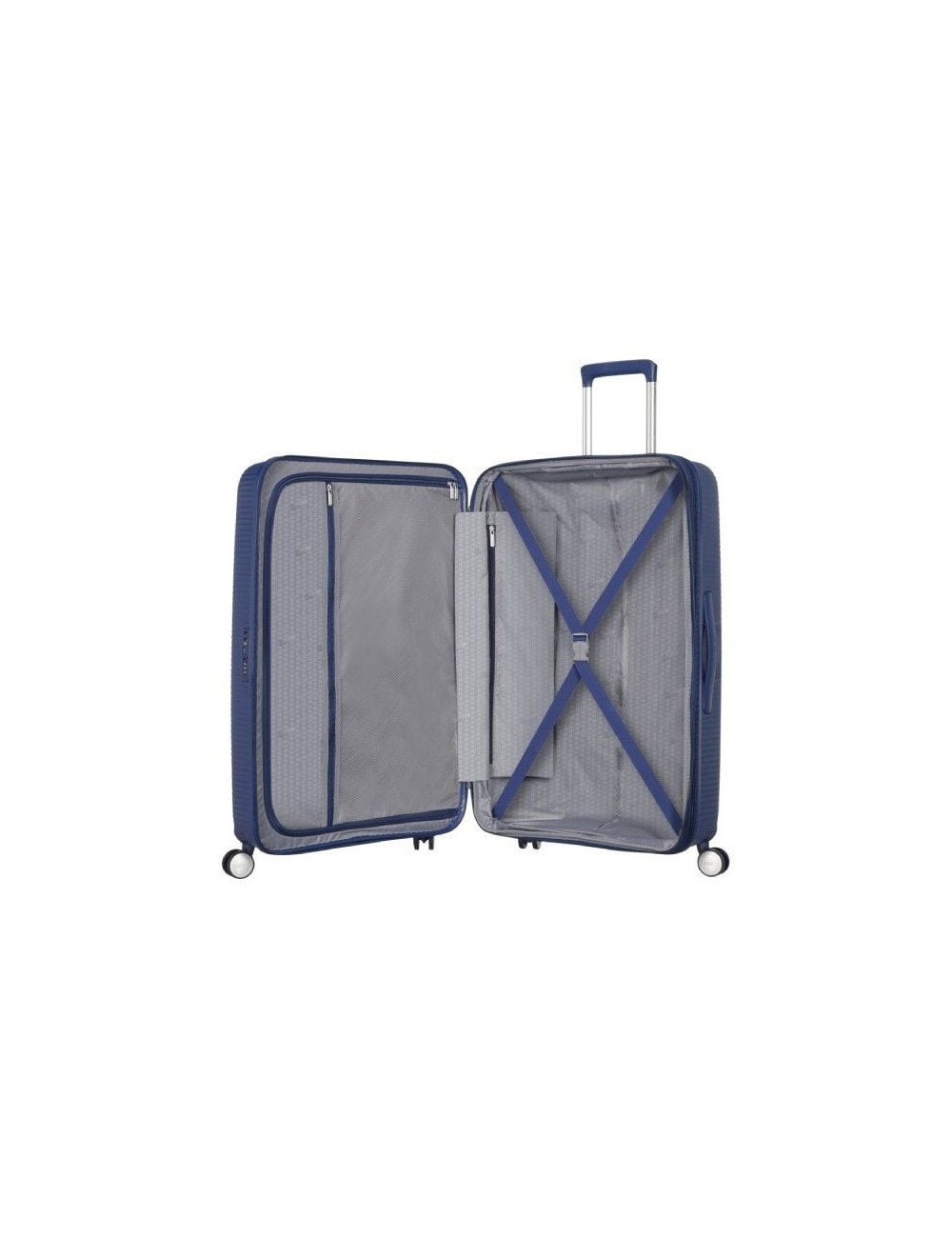 Maleta Grande American Tourister SoundBox Spinner 77cm/ 77x51.5x29.5cm/ 4 Ruedas/ Azul Marino