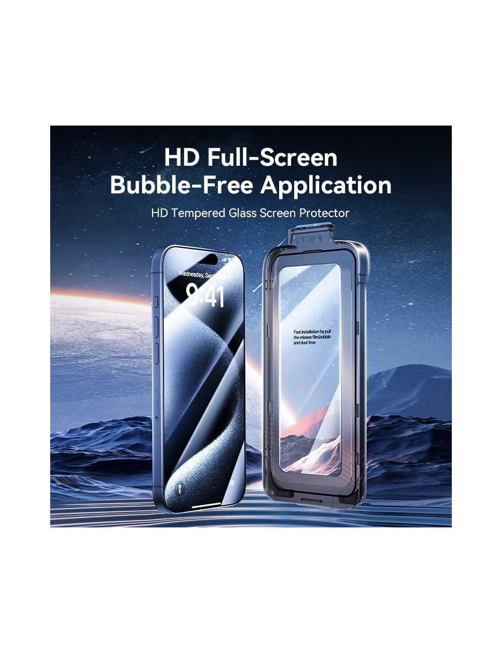 Protector de Pantalla de Cristal Templado Vention KUITCA-10 para iPhone 13 + Herramienta de Instalación Antipolvo