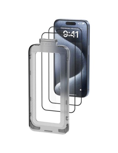 Pack de 2 Protectores de Pantalla de Cristal Templado Vention KUPTCA-10 para iPhone 16 + Herramienta de Instalación Antipolvo