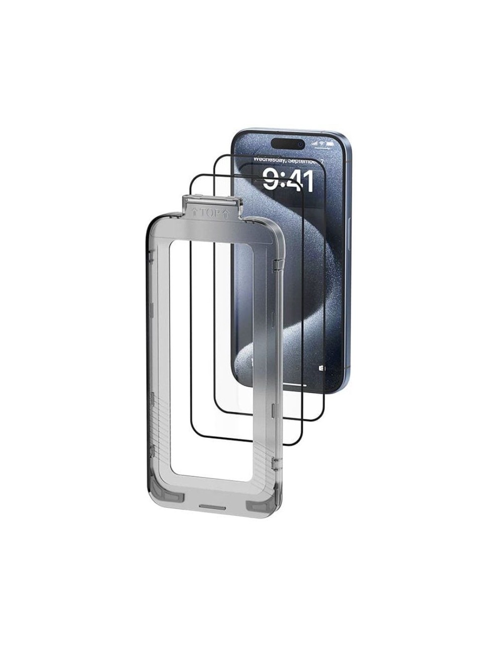 Pack de 2 Protectores de Pantalla de Cristal Templado Vention KUPTCB-20 para iPhone 16 Pro + Herramienta de Instalación Antipolv