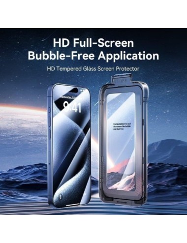 Pack de 2 Protectores de Pantalla de Cristal Templado Vention KUPTCB-20 para iPhone 16 Pro + Herramienta de Instalación Antipolv
