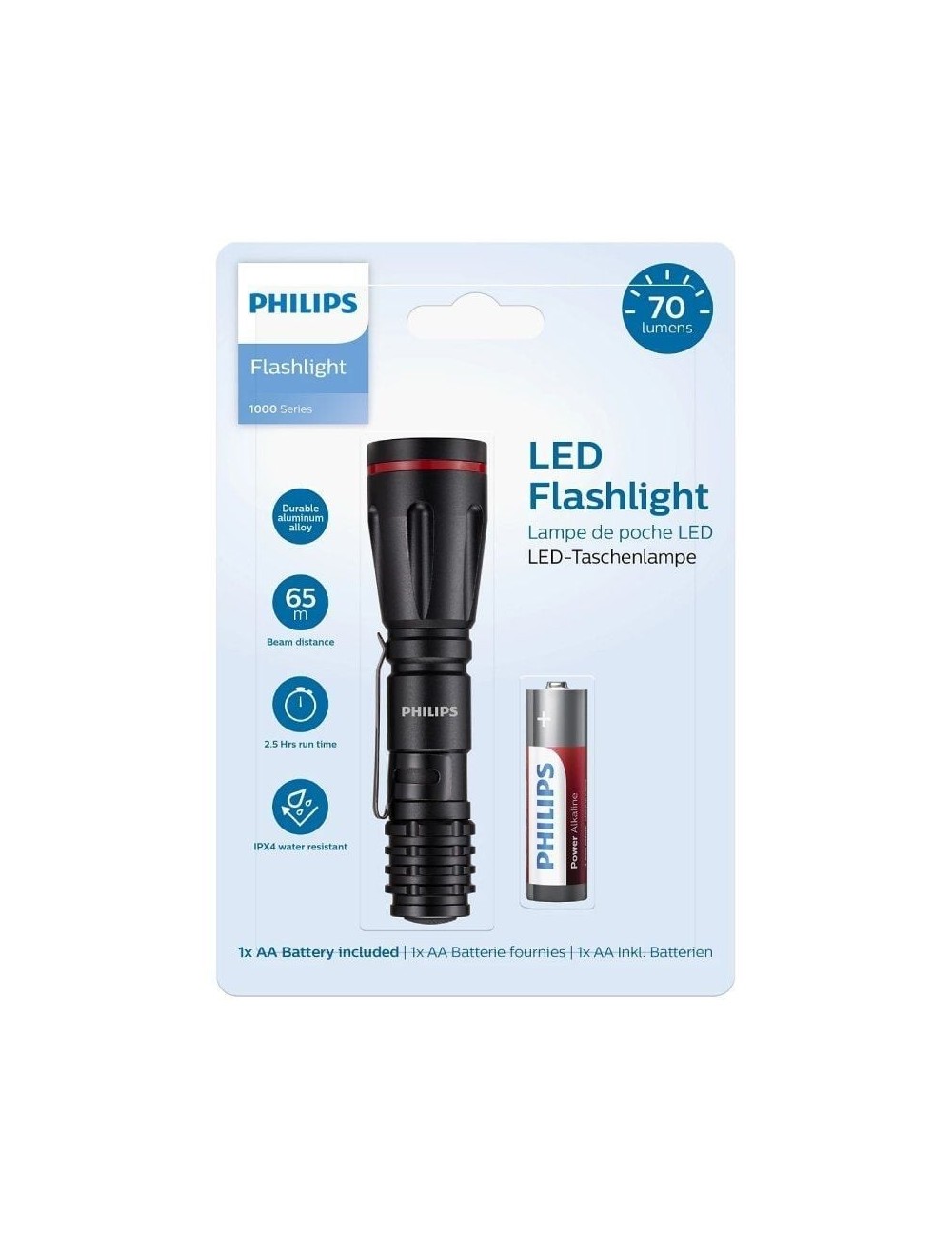 Linterna Philips SFL1000P/ 70 Lúmenes/ 1 pilas *AA