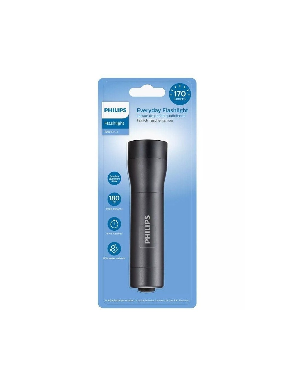 Linterna Philips SFL4001T/10/ 170 Lúmenes/ 4 pilas *AAA