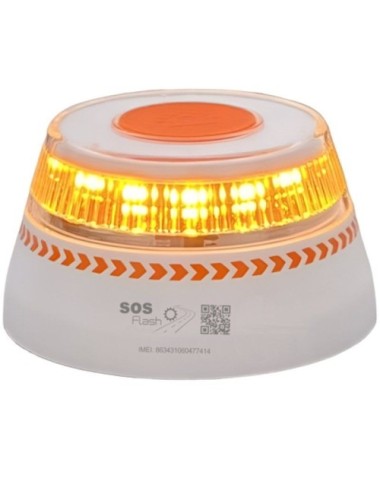 Luz baliza de emergencia para coche SOS Flash V16 Connected IoT BAL/2/ Homologada/ Base Imantada/ Geolocalizable/ Funciona a Pil