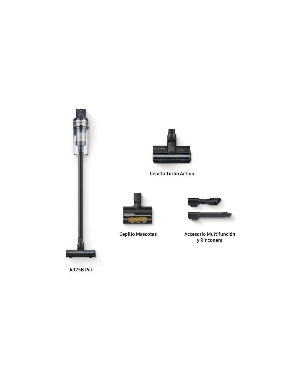 Aspirador Escoba con batería Samsung Jet 75B Pet/ 21.6V/ Autonomía 210 Min