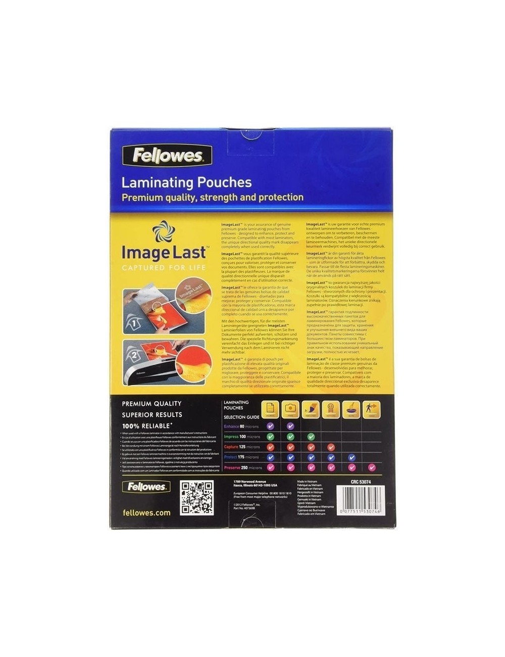 Fundas para Plastificar Fellowes 5307407/ A4/ 125 Micras/ 100 unidades