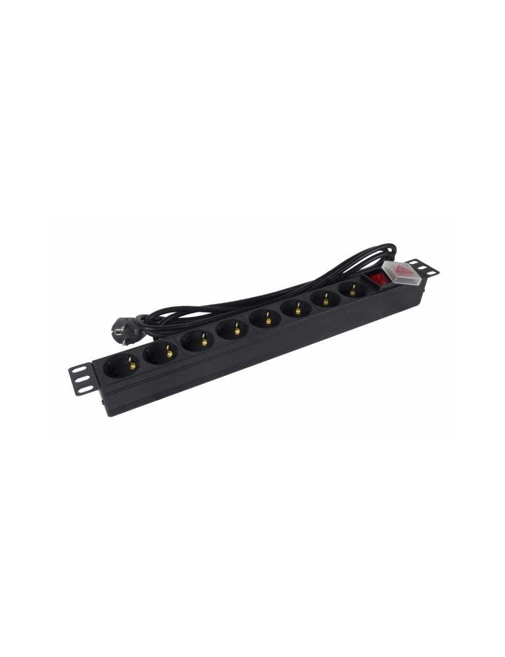 Regleta con Interruptor Phasak BNS 1520/ 8 Tomas de Corriente/ Cable 3m/ Negro